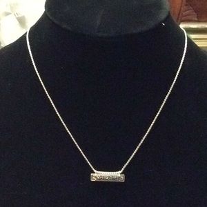 NWT Kendra Scott Leanor Drusy Bar NecklaceGoldtone